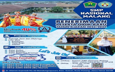 Sukses PPDB Tahun Ajaran 2023 / 2024  SMP Nasional Malang